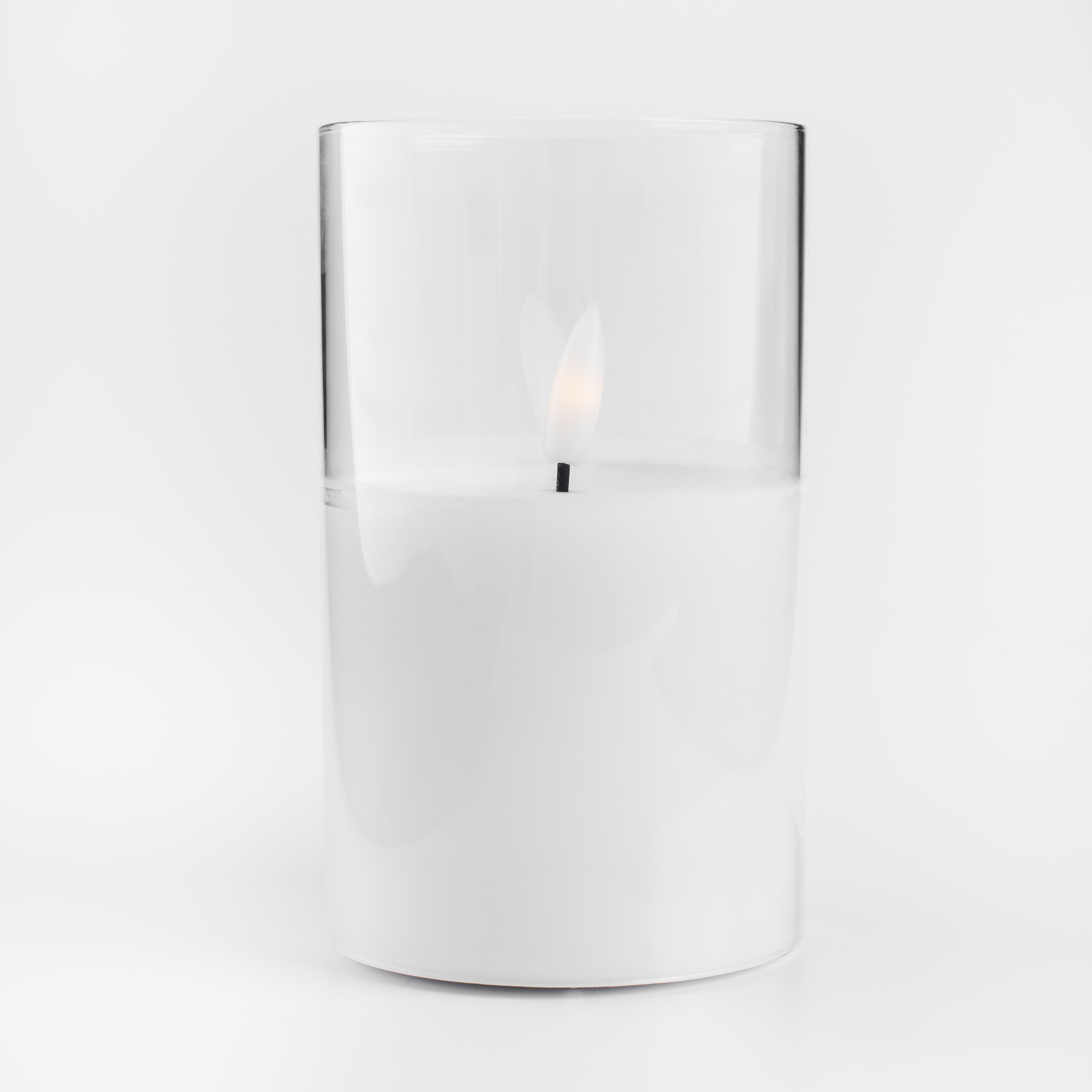 Свеча электрическая, 12 см, стекло/парафин, белая, Flameless