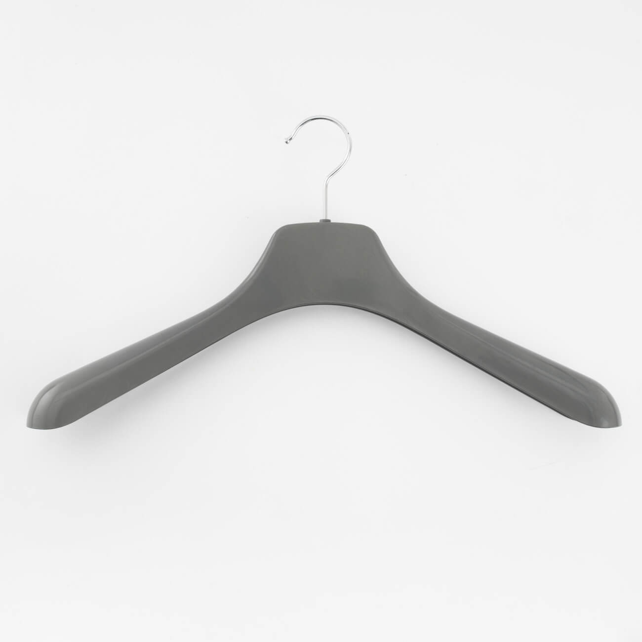 Вешалка-плечики, 43 см, для пиджаков и верхней одежды, пластик, серая изображение № 1
