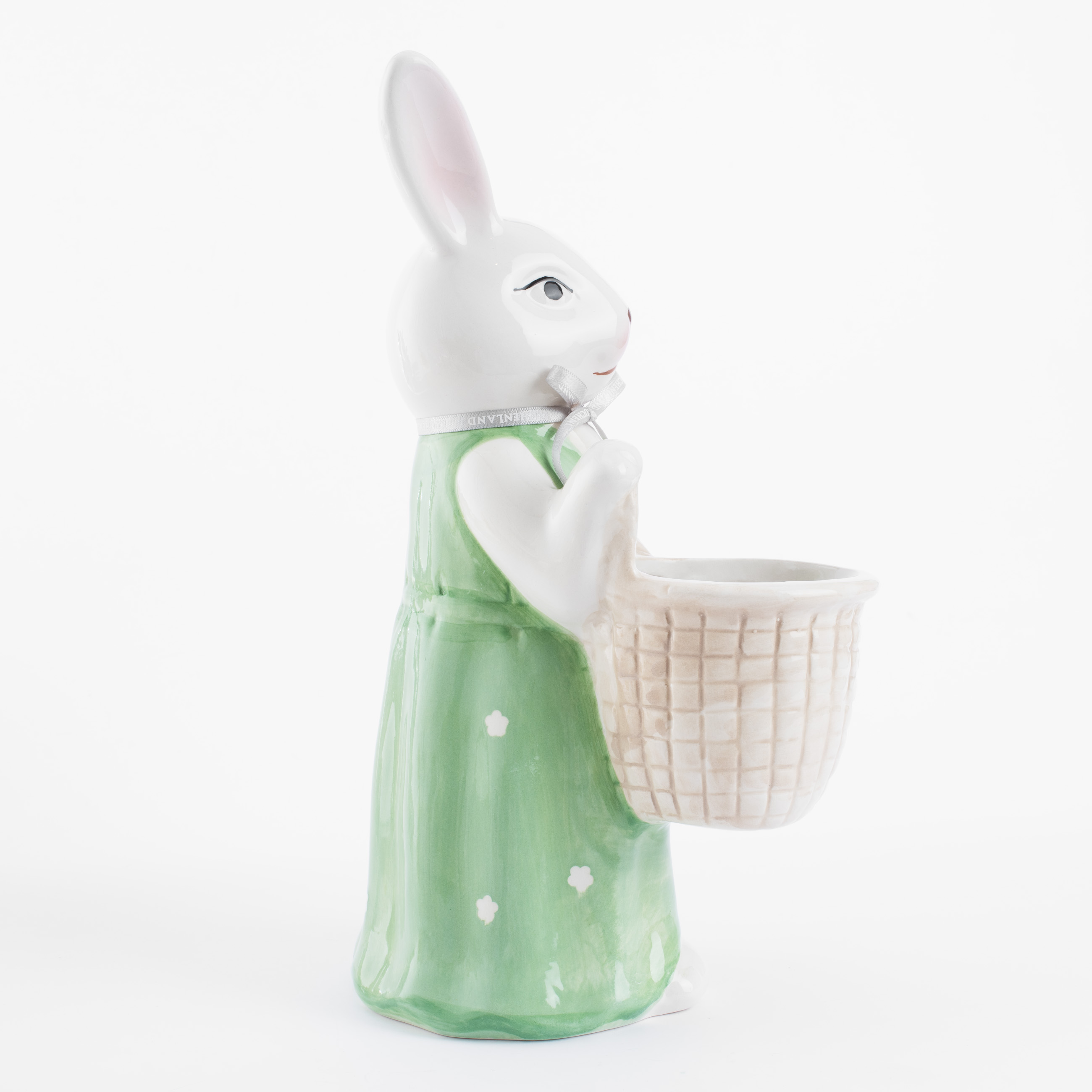 Ваза для цветов, 31 см, декоративная, керамика, Крольчиха с корзиной, Easter blooming изображение № 3
