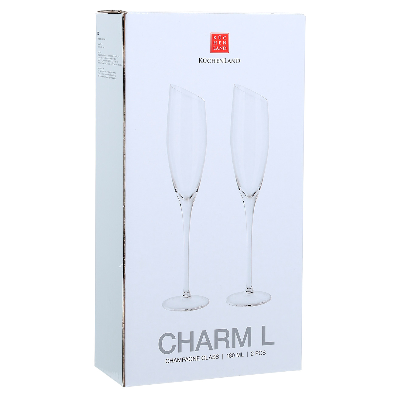 Бокал для шампанского, 180 мл, 2 шт, стекло, Charm L
