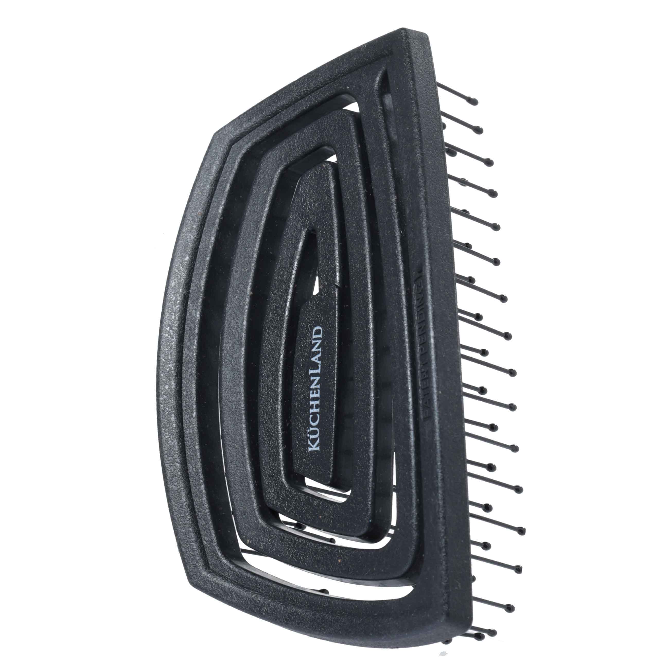 Расческа массажная для волос, 11х6 см, дорожная, растительное волокно/пластик, черная, Zipo изображение № 3