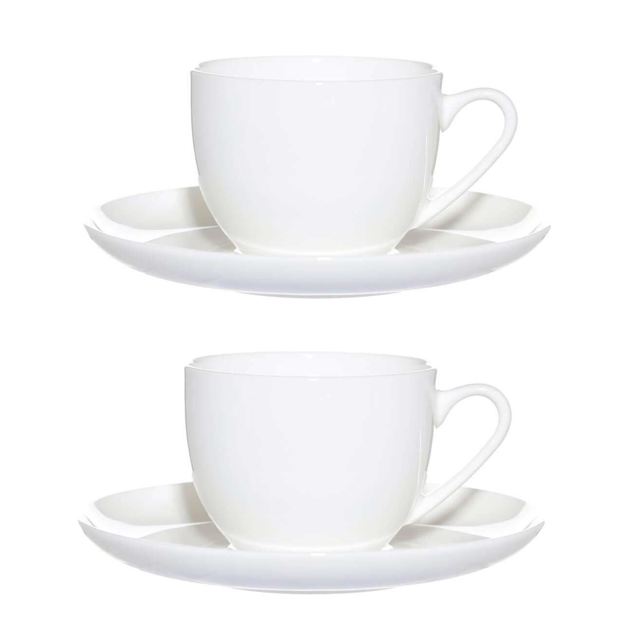 Пара чайная, 2 перс, 4 пр, 250 мл, фарфор F, белая, Ideal white изображение № 1