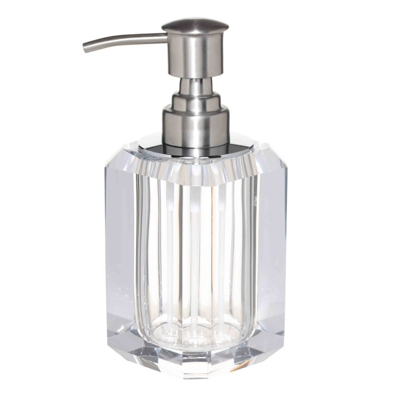 Диспенсер для жидкого мыла, 200 мл, стекло/металл, Грани, Shower Crystal Glance изображение № 1
