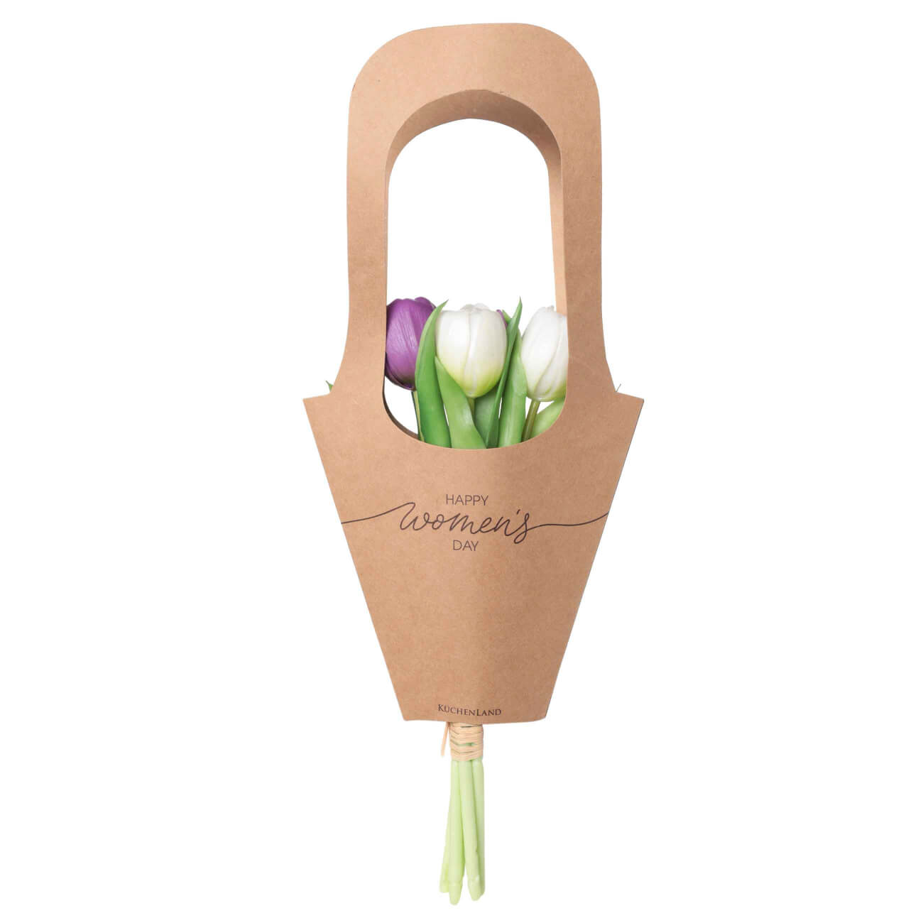 Букет декоративный, 29 см, в упаковке, ТЭП/бумага, Лиловые и белые тюльпаны, Tulip garden изображение № 1