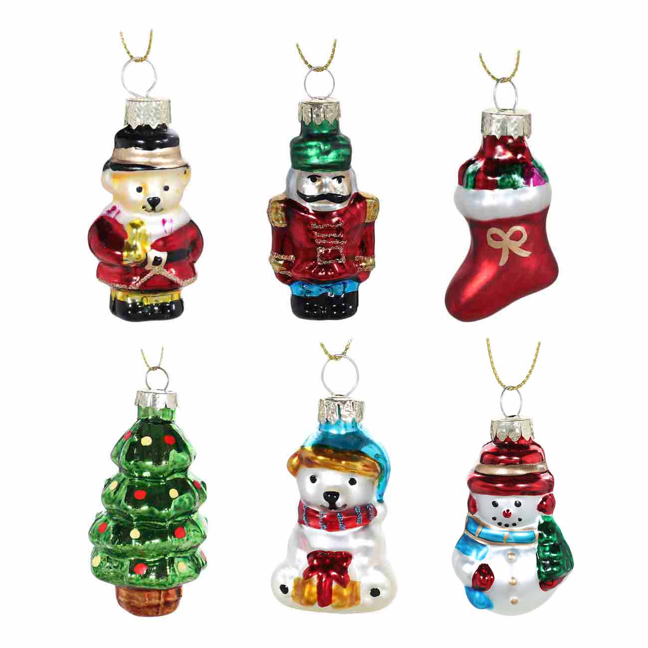 Набор елочных игрушек, 4 см, 6 шт, стекло, цветной, Новогодняя классика, Bright toys 
Набор елочных игрушек, 4 см, 6 шт, стекло, цветной, Новогодняя классика, Bright toys