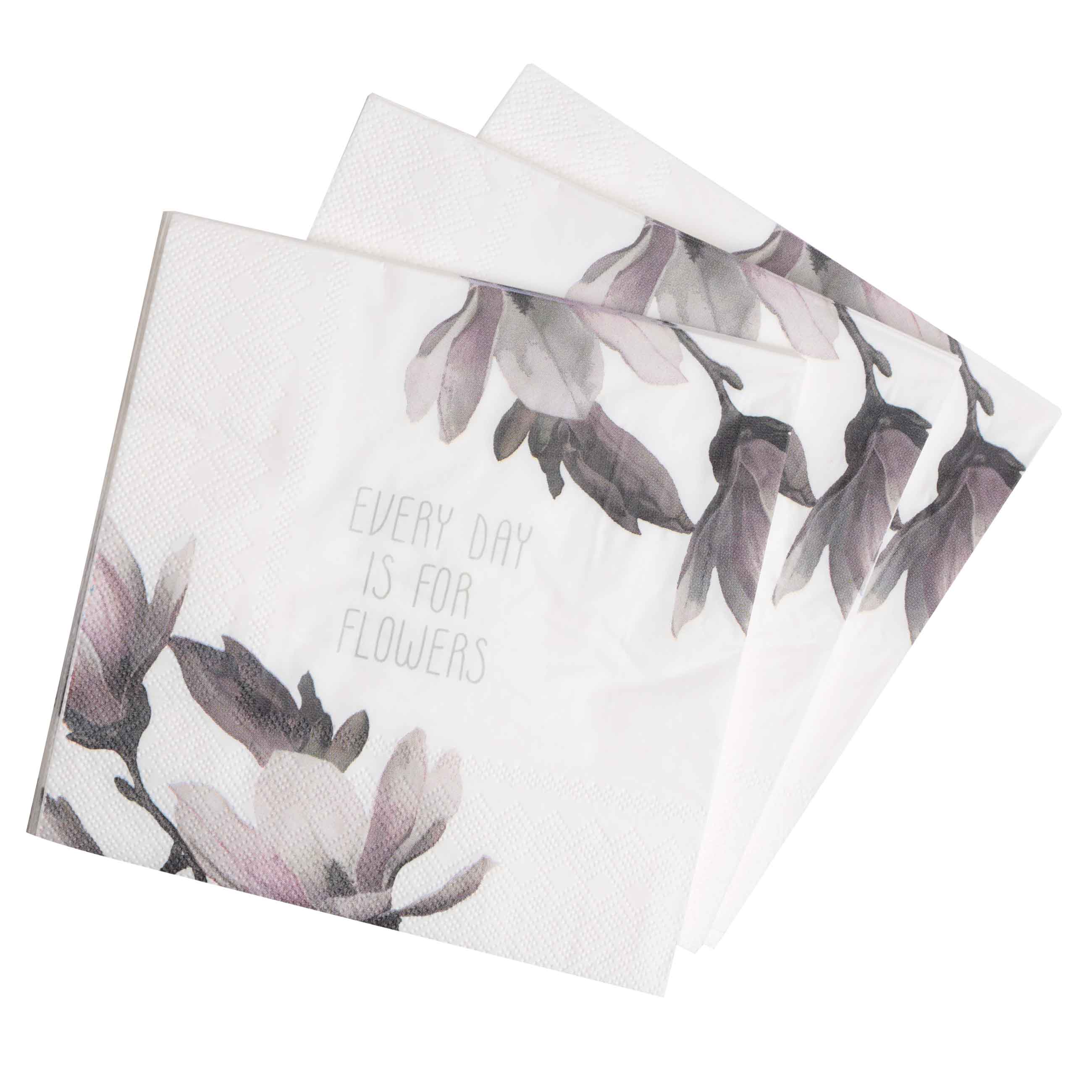 Салфетки бумажные, 33х33 см, 20 шт, квадратные, белые, Магнолия, Magnolia изображение № 2