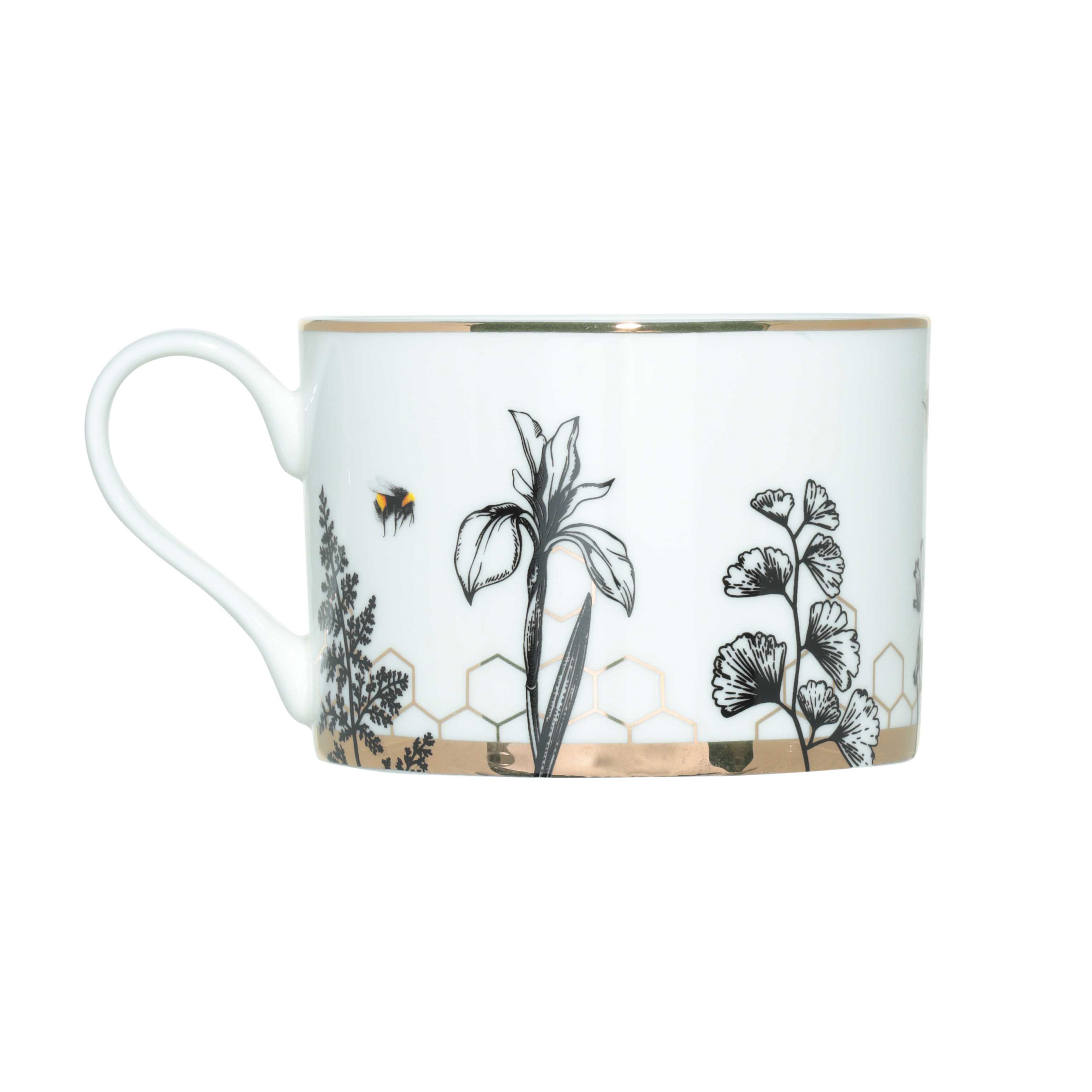 Пара чайная, 1 перс, 2 пр, 350 мл, фарфор F, бело-золотистая, Пчелы и соты, Honey изображение № 2