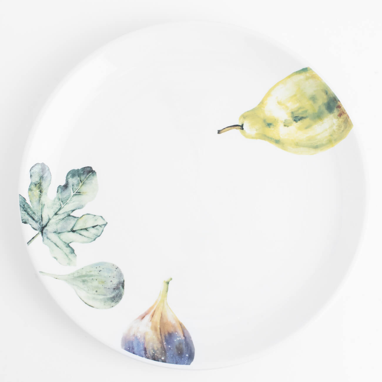 Тарелка обеденная, 26 см, керамика, белая, Инжир и груша, Fruit garden изображение № 1