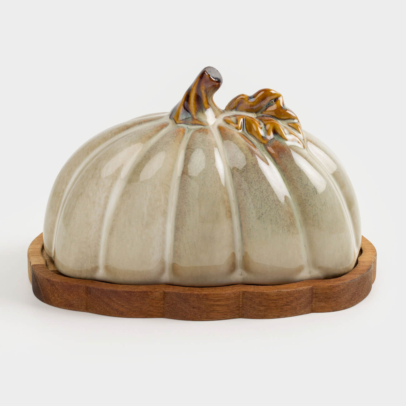 Масленка, 19 см, керамика/дерево, молочно-коричневая, Тыква с листом, Pumpkin velir
Масленка, 19 см, керамика/дерево, молочно-коричневая, Тыква с листом, Pumpkin velir
