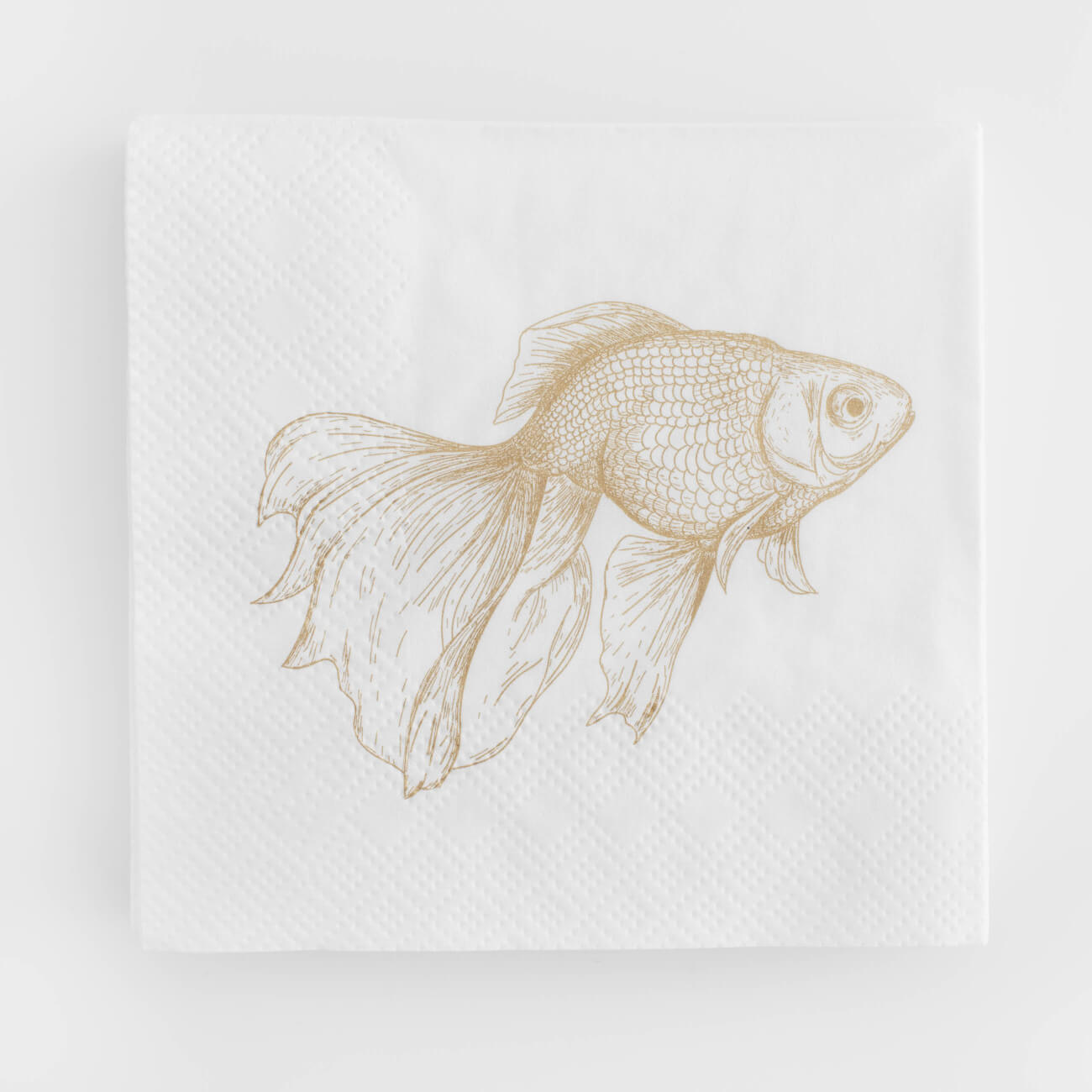 Салфетки бумажные, 21х21 см, 20 шт, белые, Рыбка, Goldfish изображение № 1