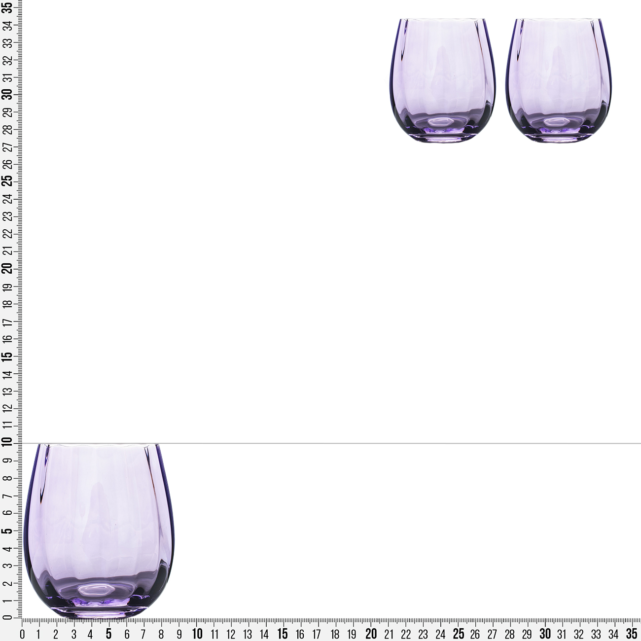 Стакан, 450 мл, 2 шт, стекло, фиолетовый, Filo R color