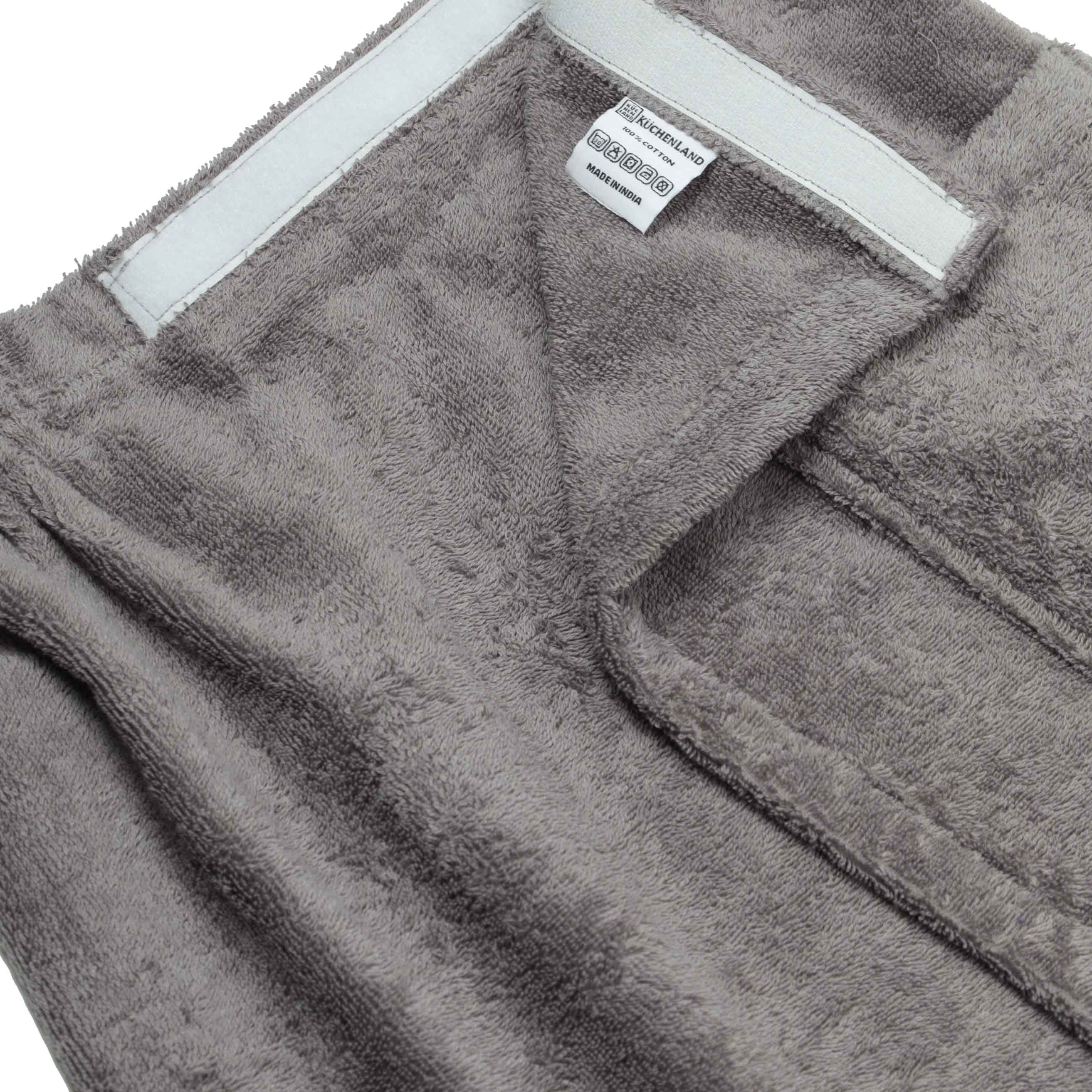 Полотенце-килт мужское, 60х140 см, на липучке, хлопок, темно-серое, Spa towel изображение № 3
