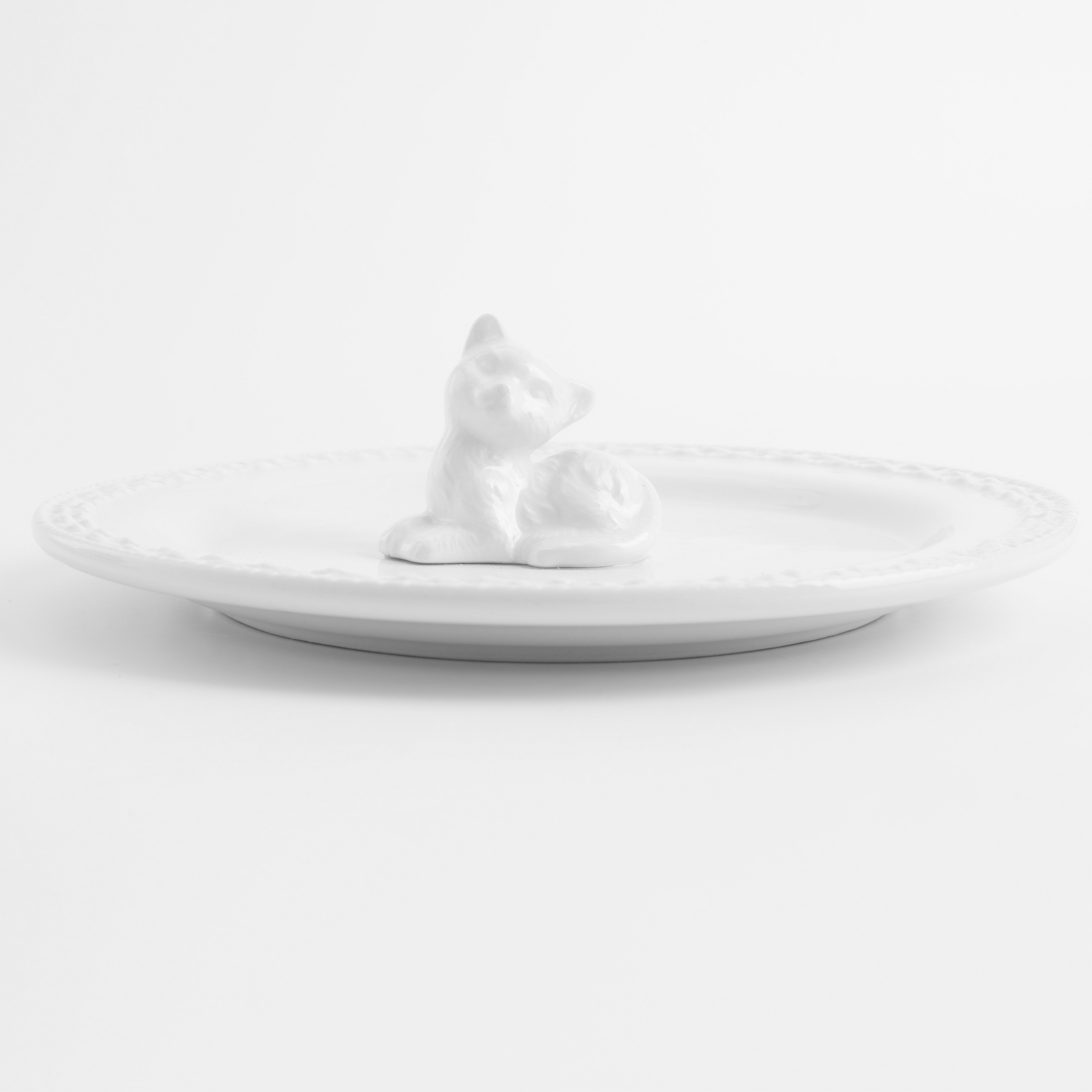 Блюдо, 20 см, керамика, белое, Кот, Kitten изображение № 2