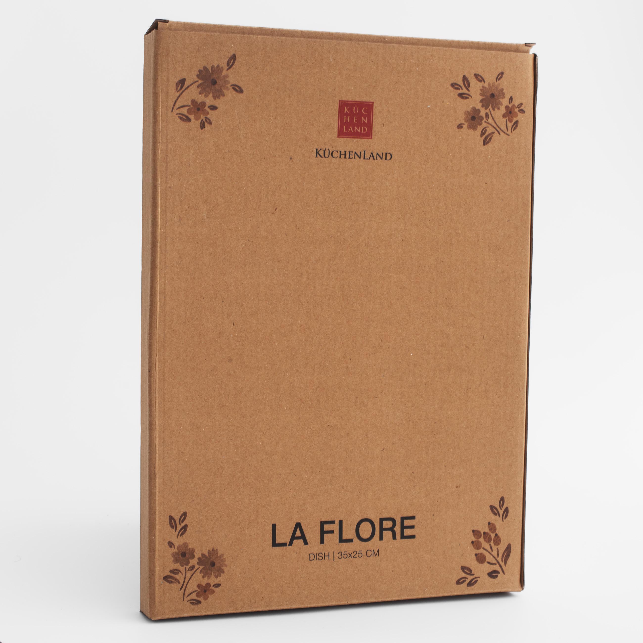 Блюдо, 35х25 см, фарфор N, белое, овальное, Винтажные цветы, La flore