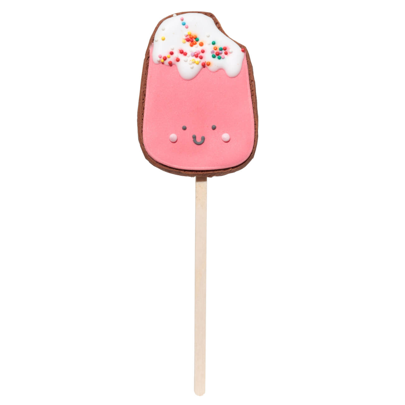 Пряник, 40 гр, глазированный, шоколадный, на палочке, розовый, Мороженое, Prani изображение № 1