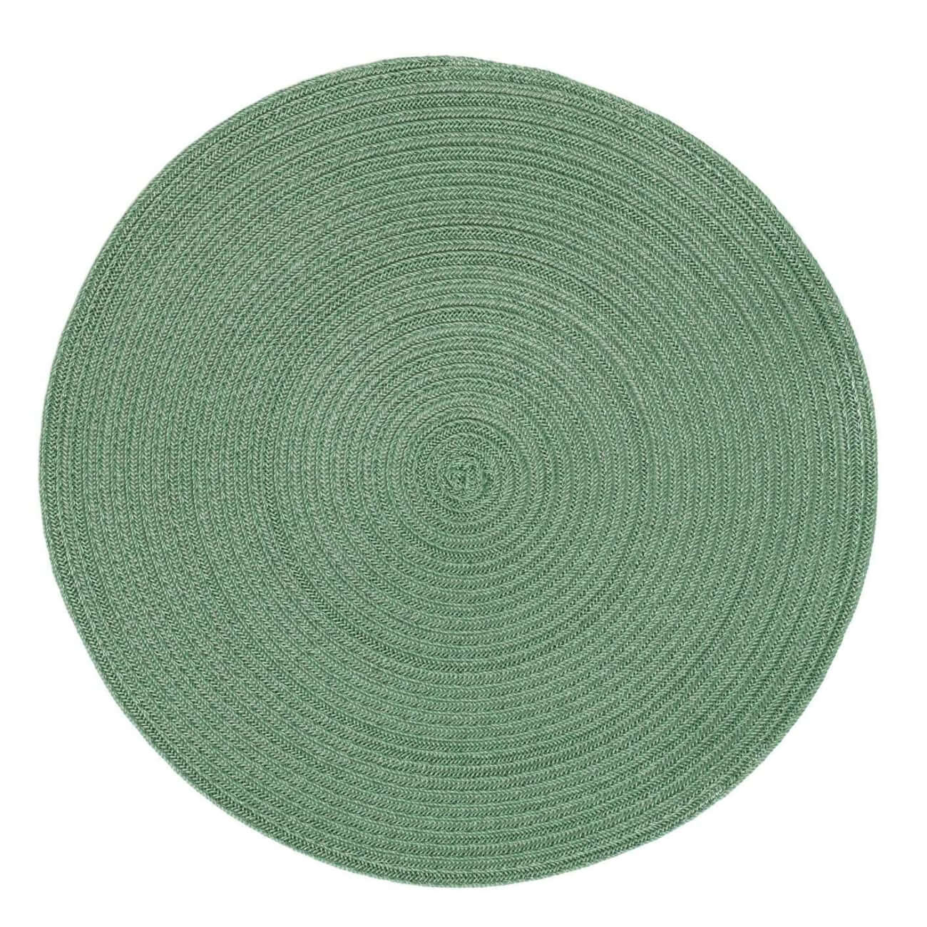 Салфетка под приборы, 38 см, полипропилен/ПЭТ, круглая, зеленая, Scintilla изображение № 1