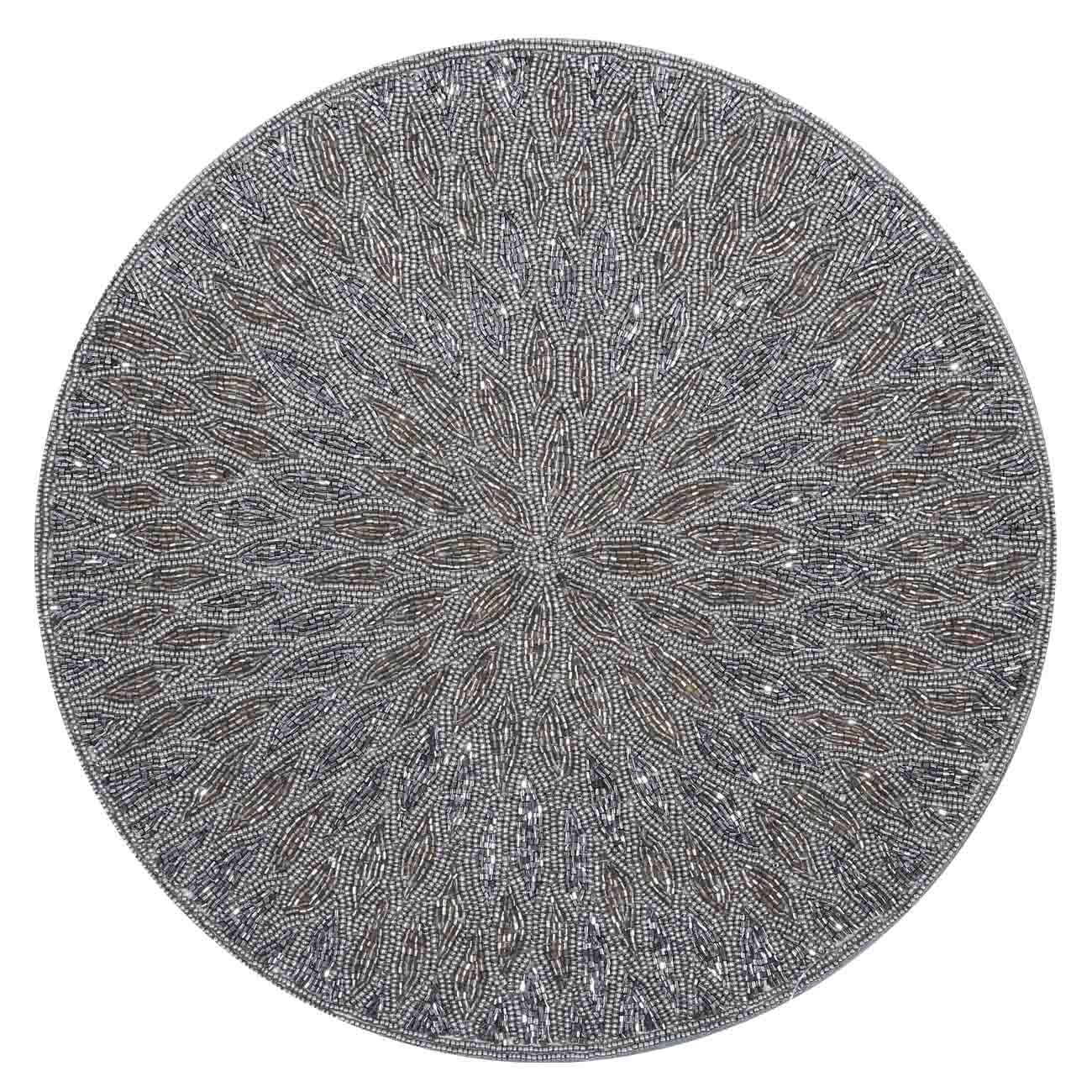 Салфетка под приборы, 36 см, бисер, круглая, серебристая, Лепестки, Art beads
Салфетка под приборы, 36 см, бисер, круглая, серебристая, Лепестки, Art beads
