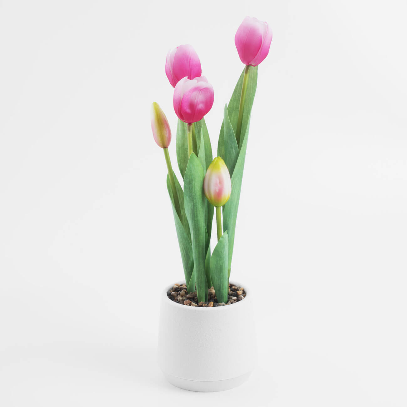 Растение искусственное, 36 см, в горшке, полиэстер/пластик, Розовые тюльпаны, Tulip garden изображение № 1