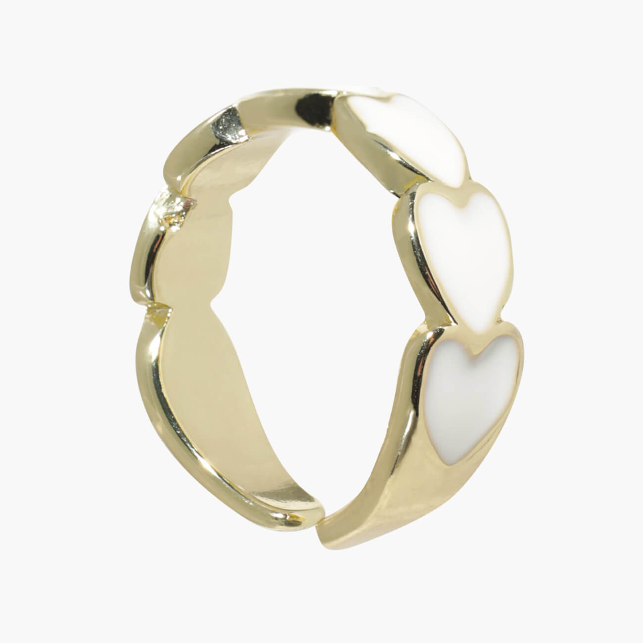 Кольцо, р. S-M, единый размер, металл/акрил, золотисто-белое, Сердца, Jewelry heart
Кольцо, р. S-M, единый размер, металл/акрил, золотисто-белое, Сердца, Jewelry heart