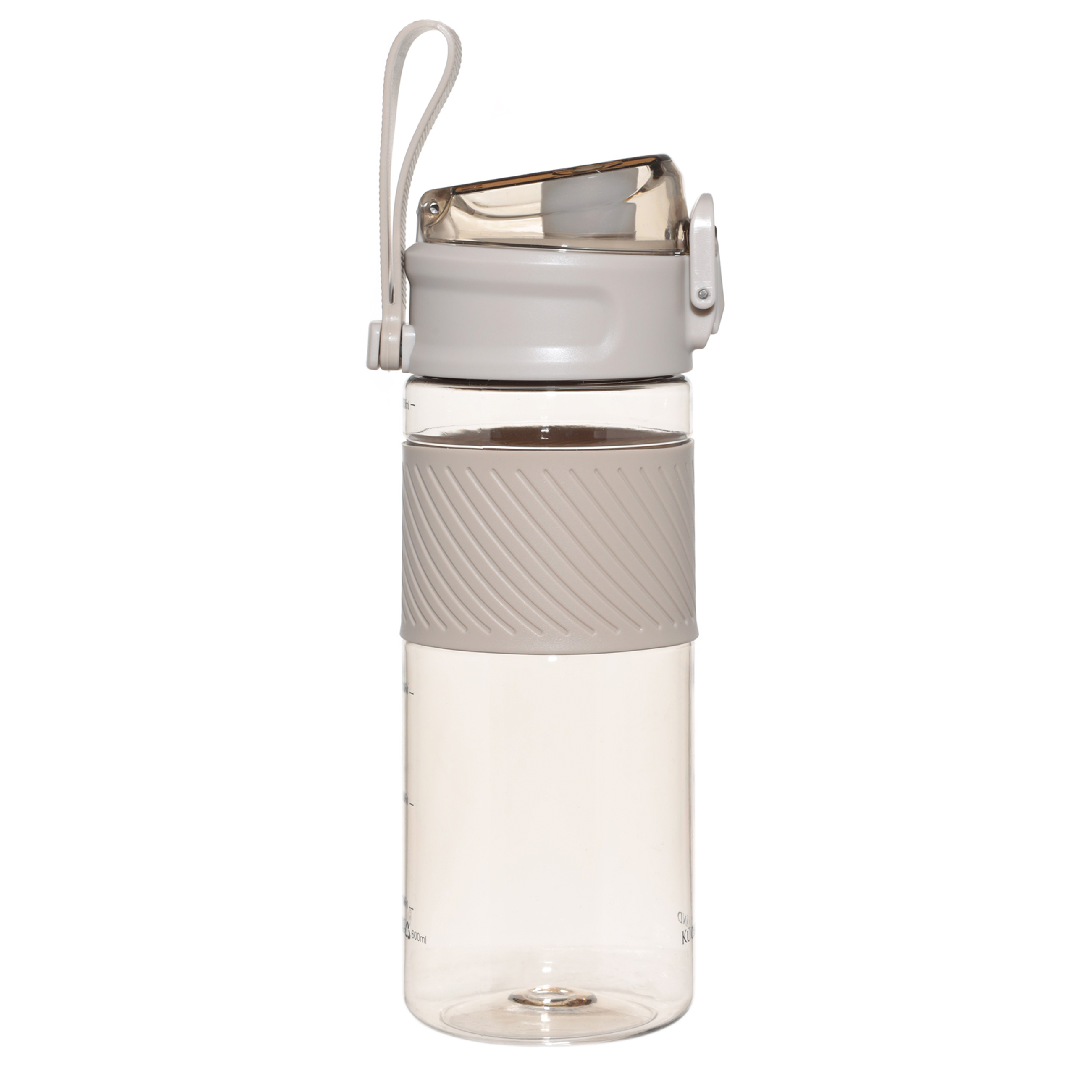 Бутылка для воды, 600 мл, пластик/силикон, бежевая, Sport изображение № 3
