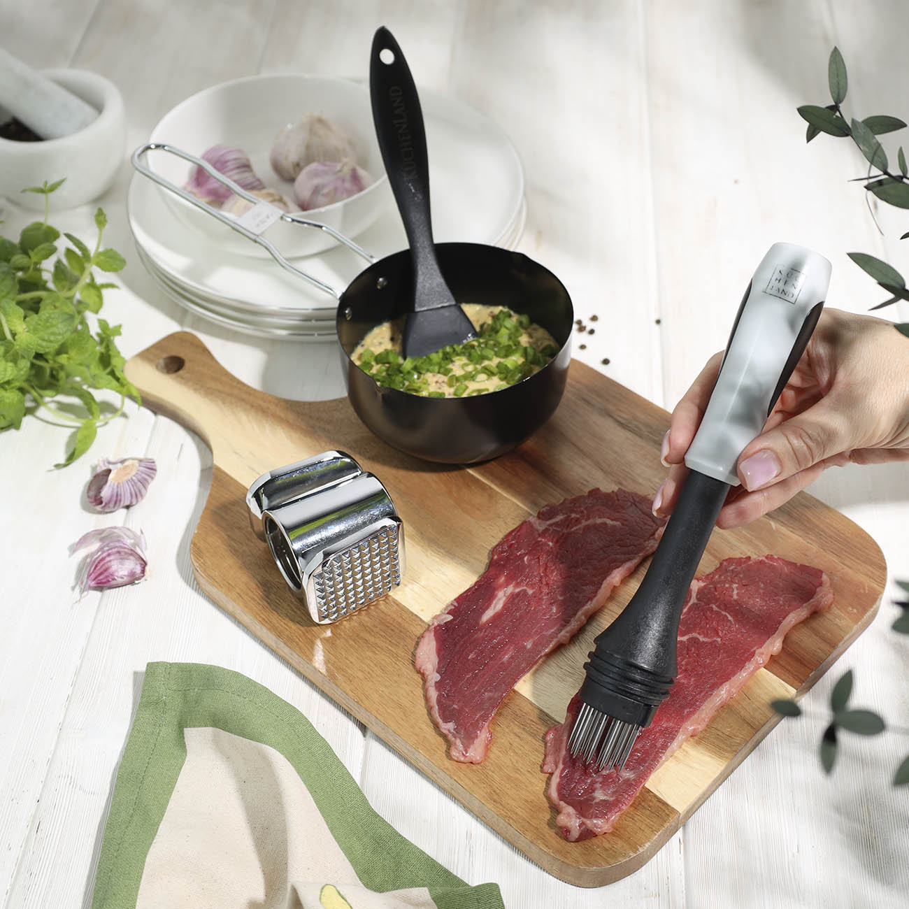 Молоток для отбивания мяса, 23 см, с тендерайзером, серый, Grinding изображение № 8