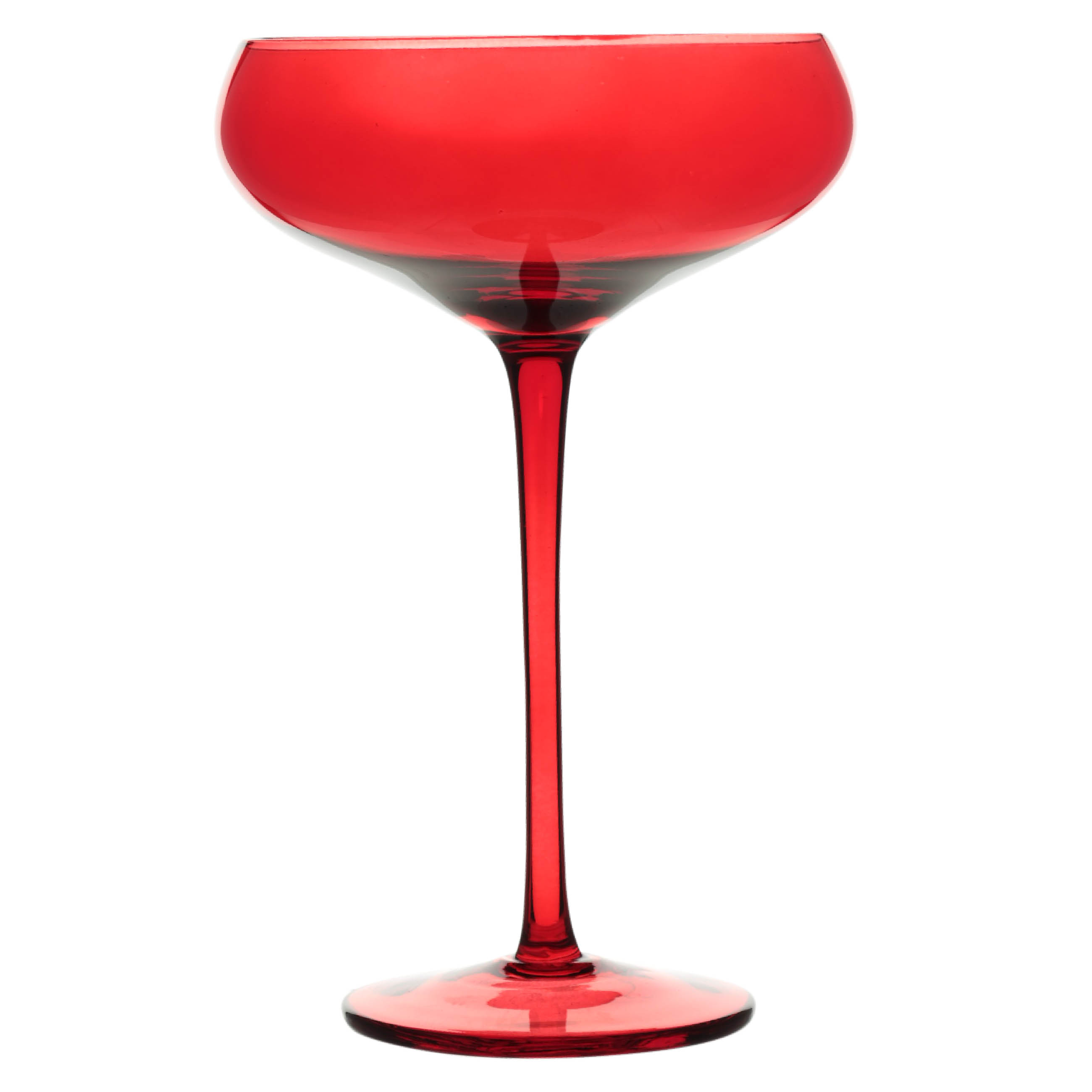 Бокал-креманка для шампанского, 270 мл, стекло, красный, Filo color