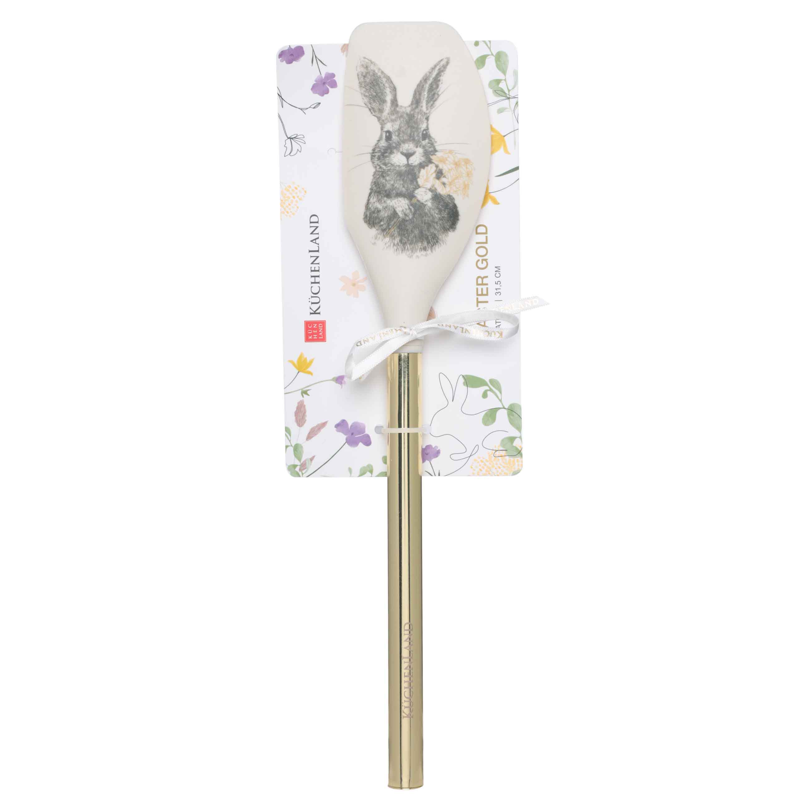 Лопатка-шпатель, 31 см, силикон/металл, серая, Пасхальный кролик, Easter gold изображение № 3