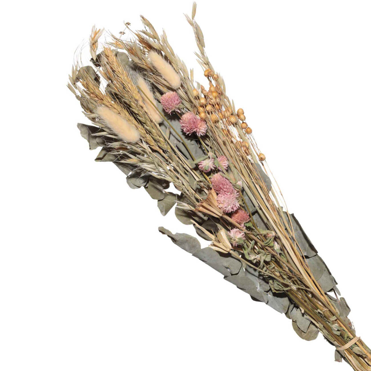 Букет декоративный, 62 см, в крафте, сухоцветы, Эвкалипт/Овес, Dried flower изображение № 1