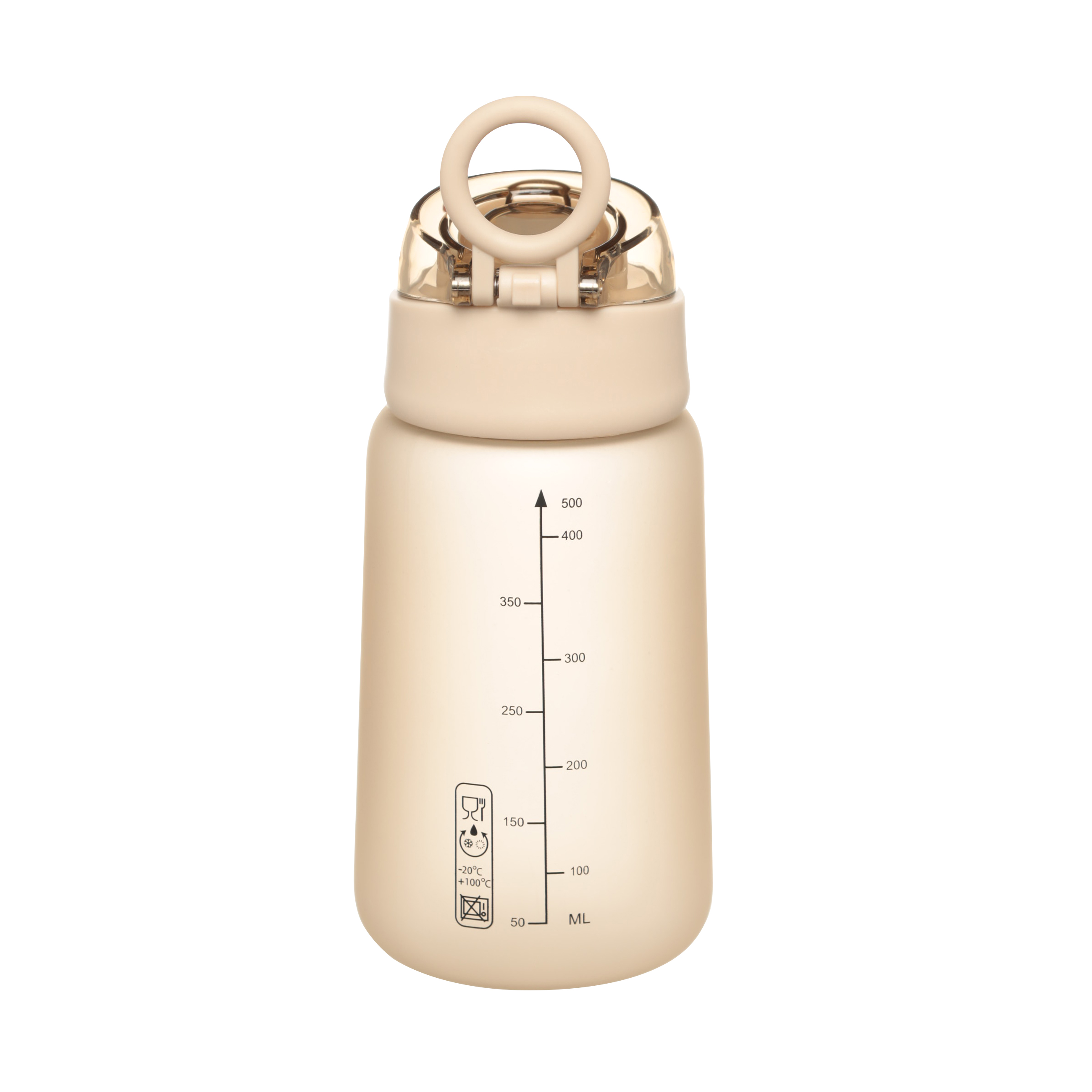 Бутылка для воды, 500 мл, пластик, бежевая, Aquatic изображение № 2