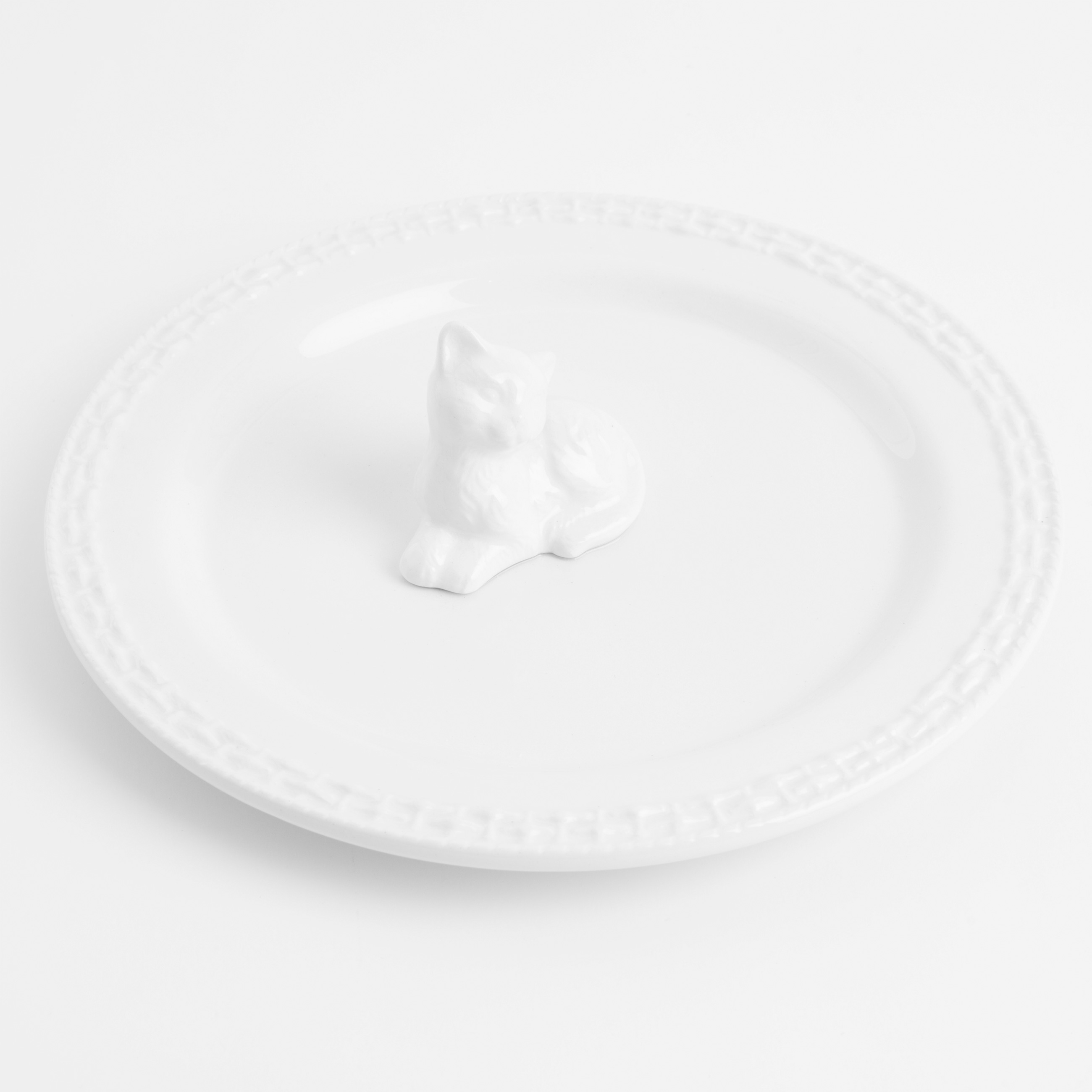 Блюдо, 20 см, керамика, белое, Кот, Kitten изображение № 3