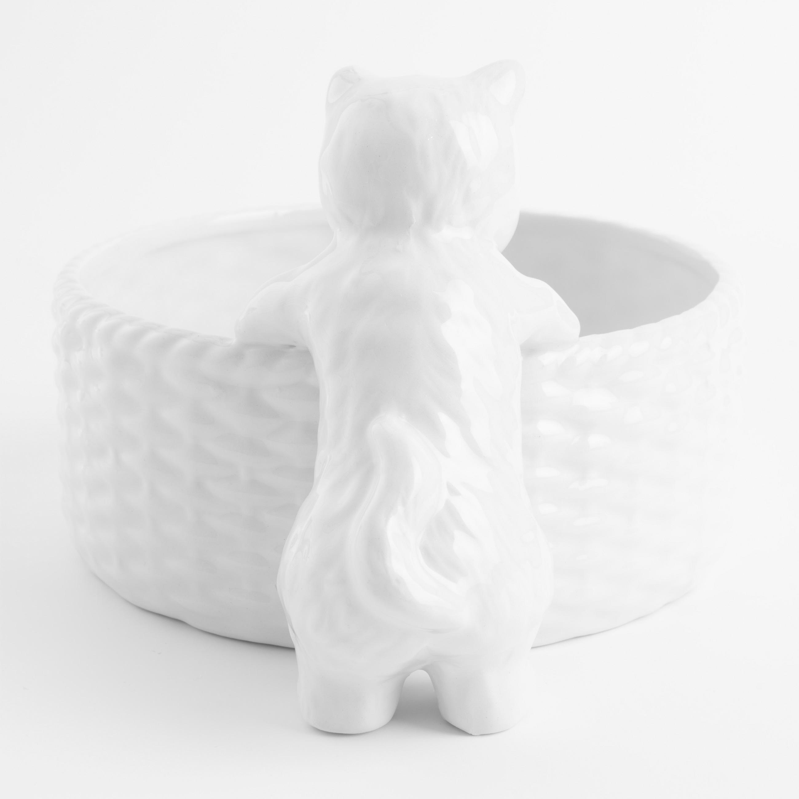 Конфетница, 23х13 см, керамика, белая, Кот с корзиной, Kitten изображение № 3