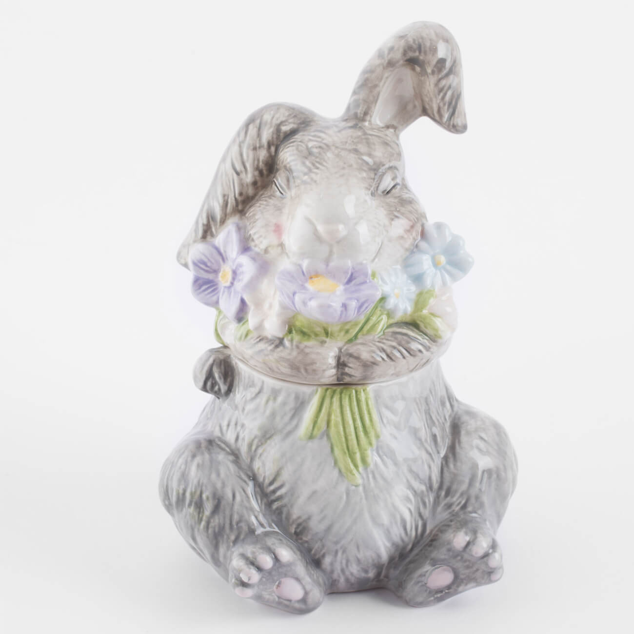 Емкость для хранения, 12х20 см, 500 мл, керамика, Кролик с букетом цветов, Pure Easter изображение № 1