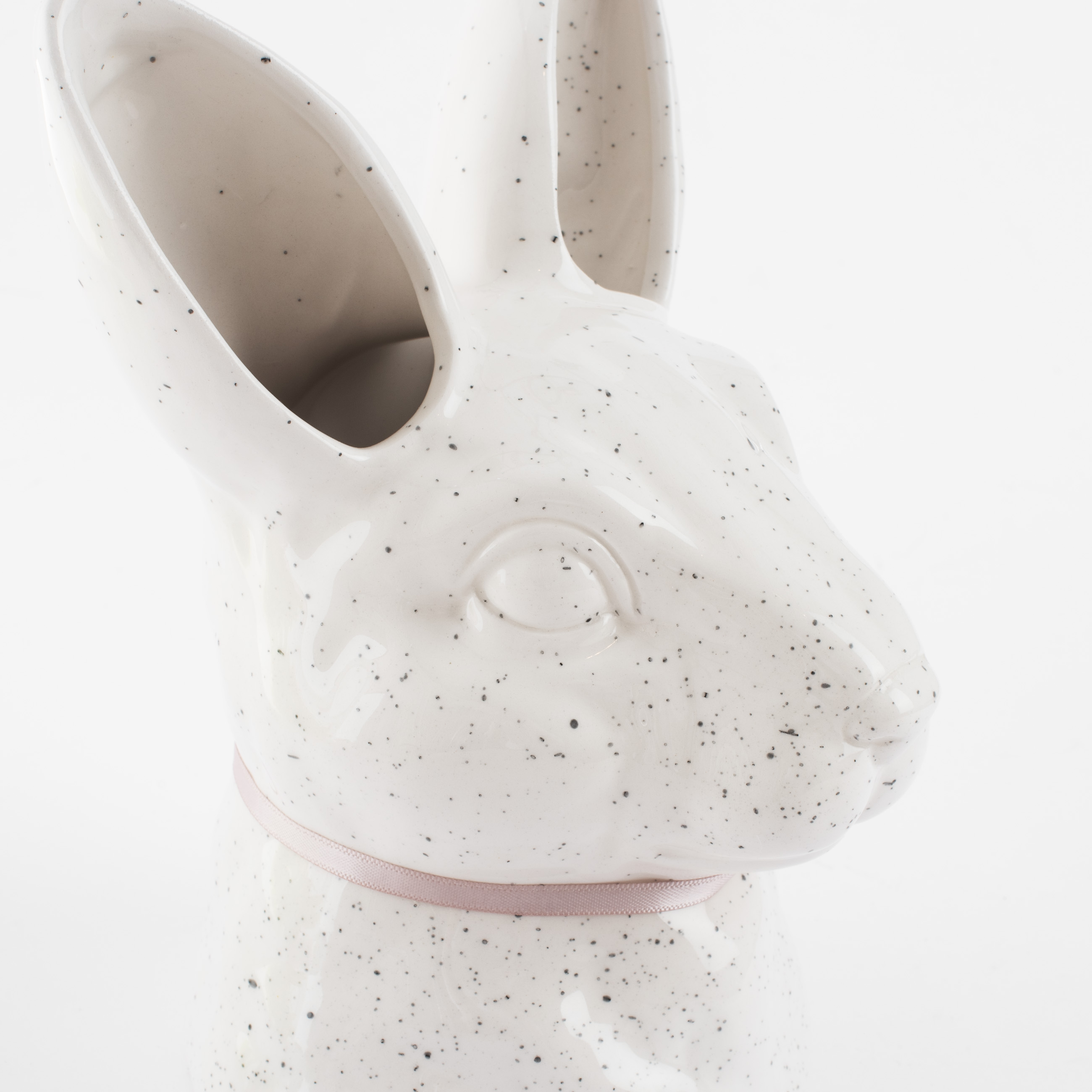 Ваза для цветов, 20 см, декоративная, керамика, молочная, в крапинку, Кролик, Natural Easter изображение № 5
