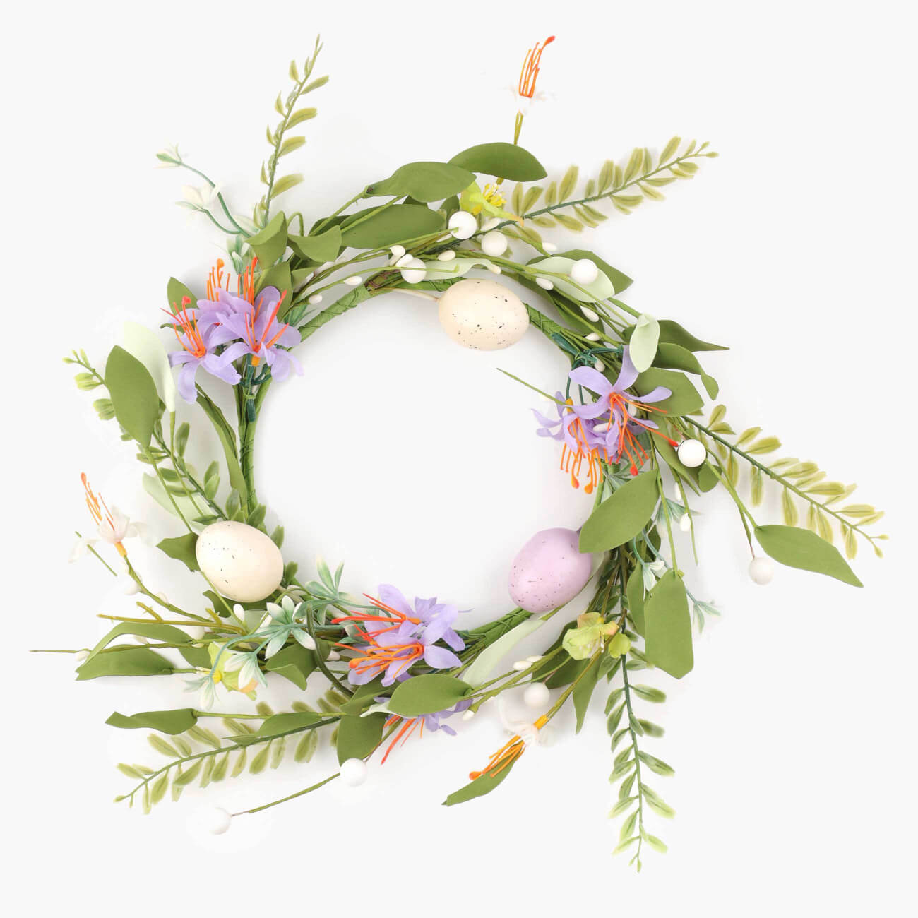 Венок декоративный, 18/33 см, пластик/металл, Лавандовые яйца, Pure Easter decor изображение № 1