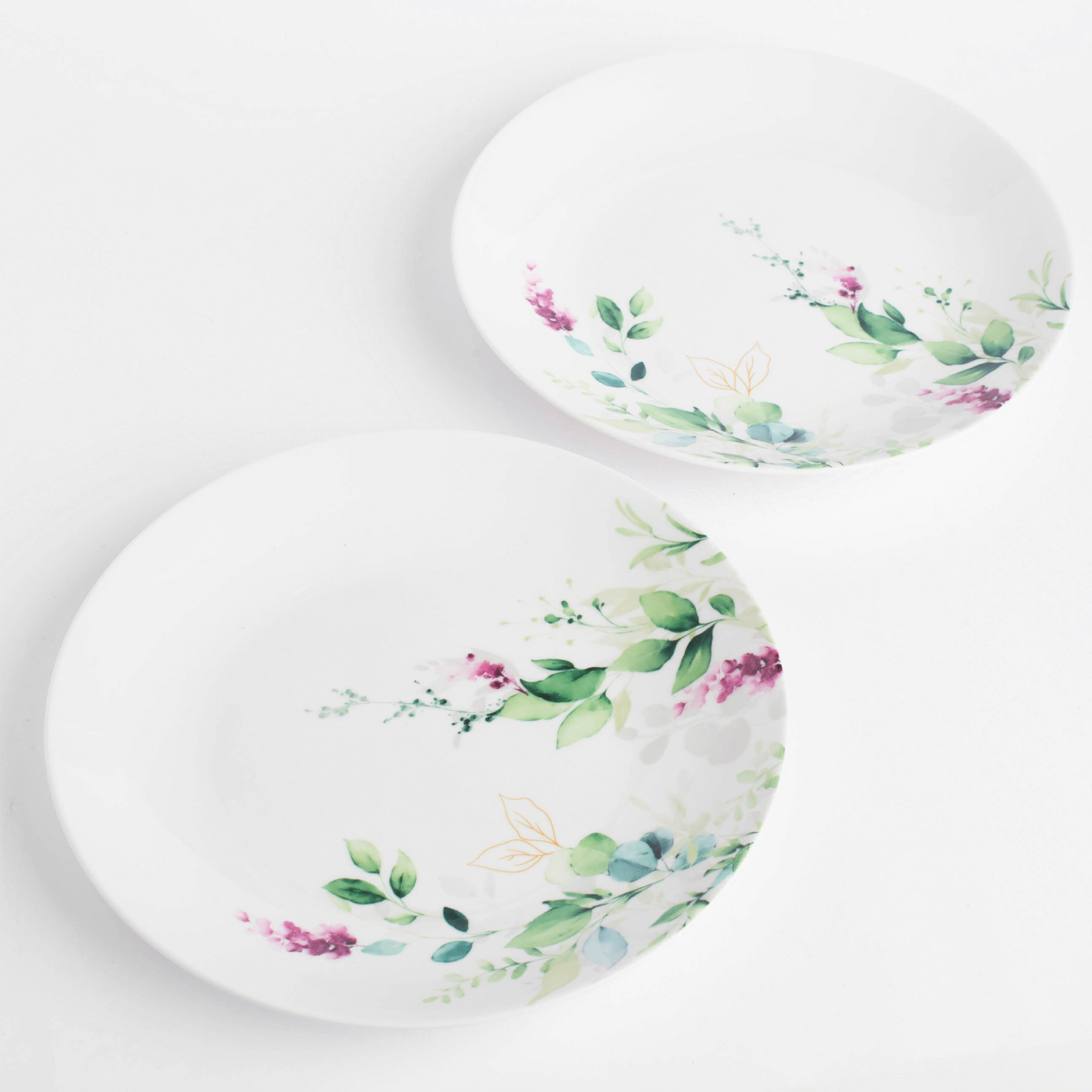 Тарелка закусочная, 23 см, 2 шт, фарфор N, белый, Акварельные цветы, Senetti изображение № 2