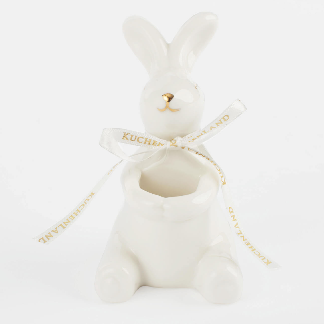 Подставка для зубочисток, 10 см, фарфор P, бело-золотистая, Кролик, Easter gold изображение № 2