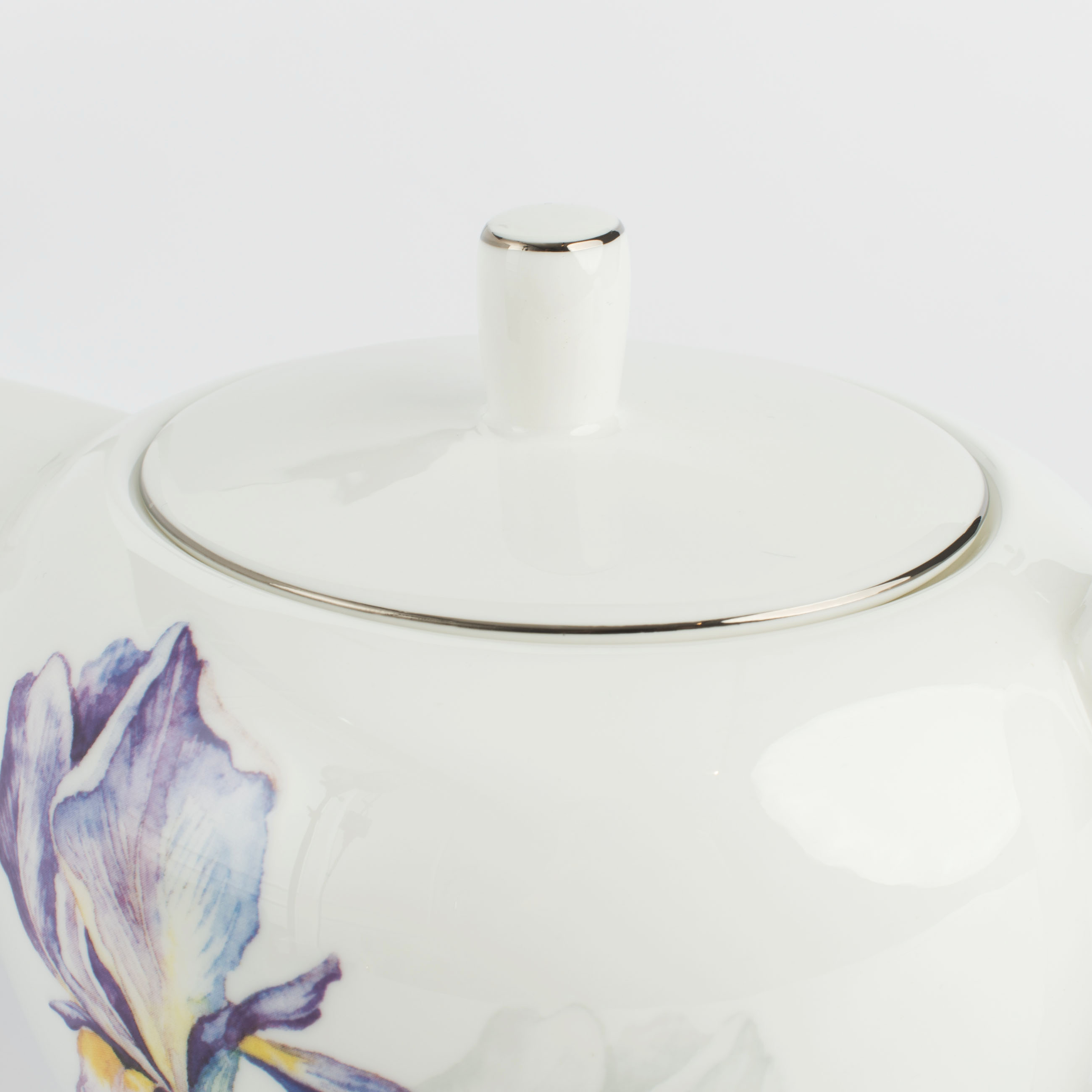 Чайник заварочный, 1,2 л, фарфор F, с серебристым кантом, Ирисы, Antarctica Flowers изображение № 3