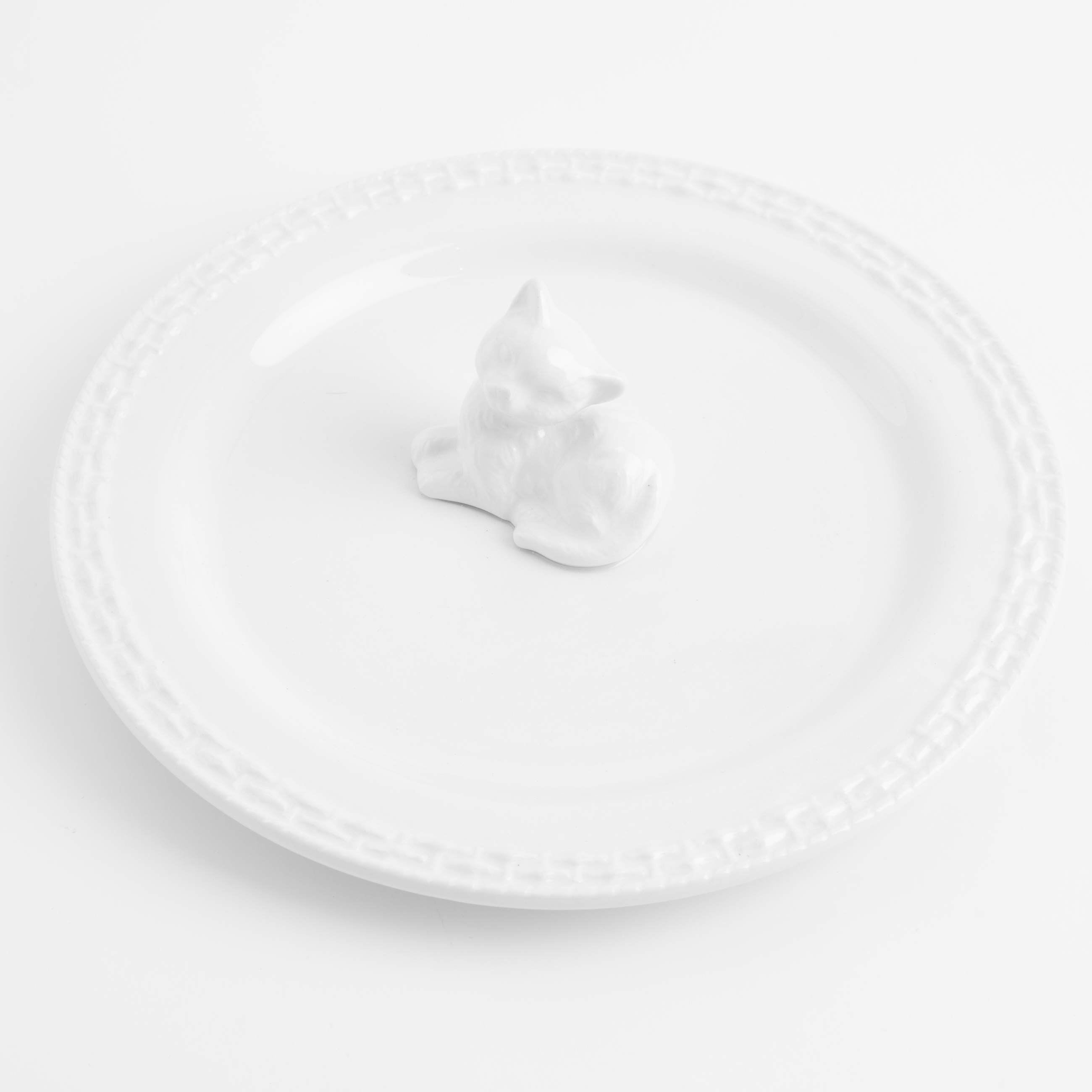 Блюдо, 20 см, керамика, белое, Кот, Kitten изображение № 4