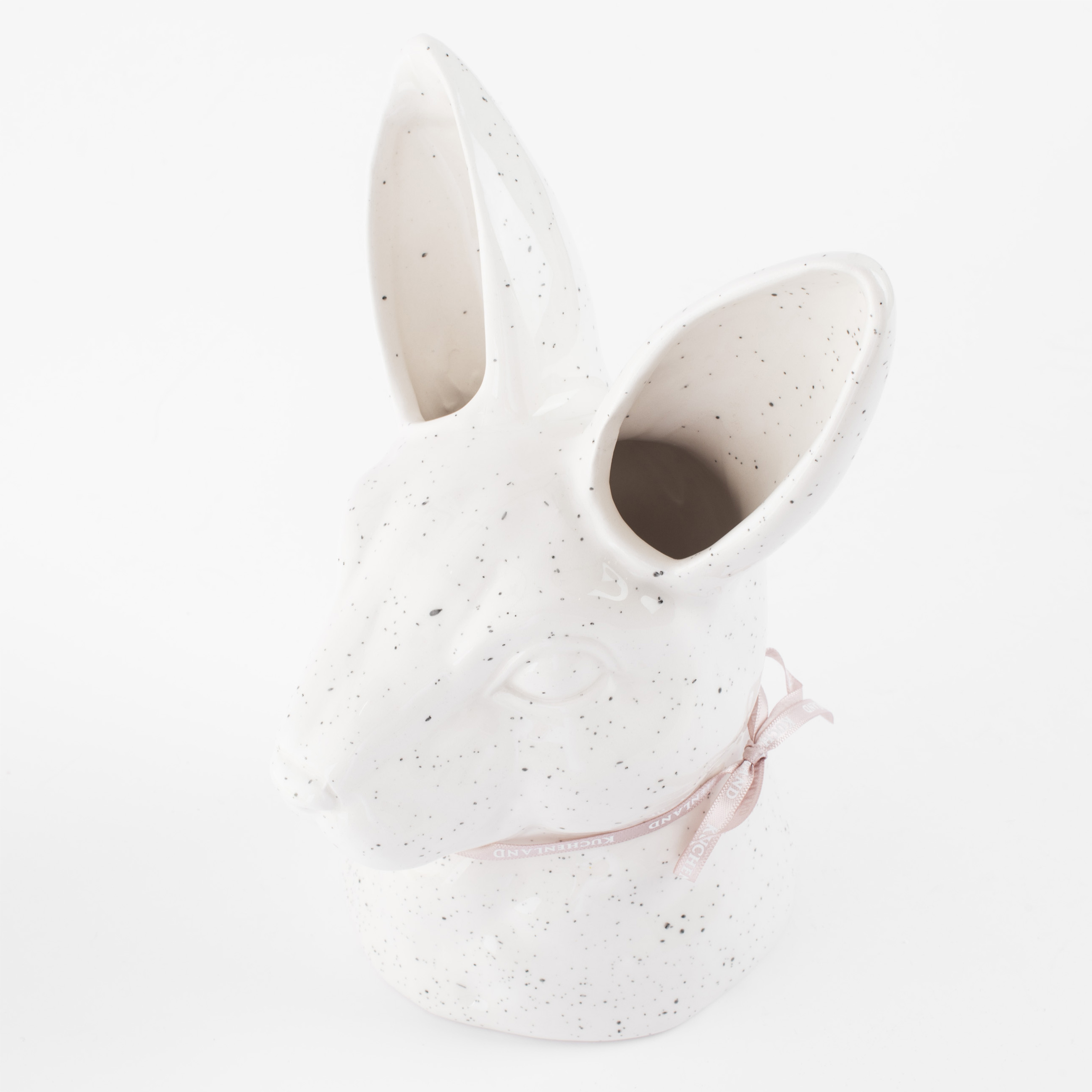 Ваза для цветов, 20 см, декоративная, керамика, молочная, в крапинку, Кролик, Natural Easter изображение № 3