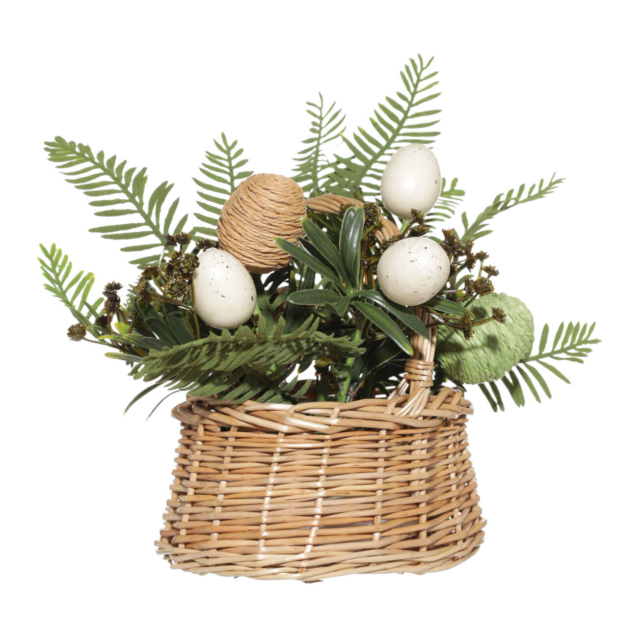 Композиция декоративная, 25 см, в корзине, с ручкой, пластик, Natural Easter decor изображение № 1