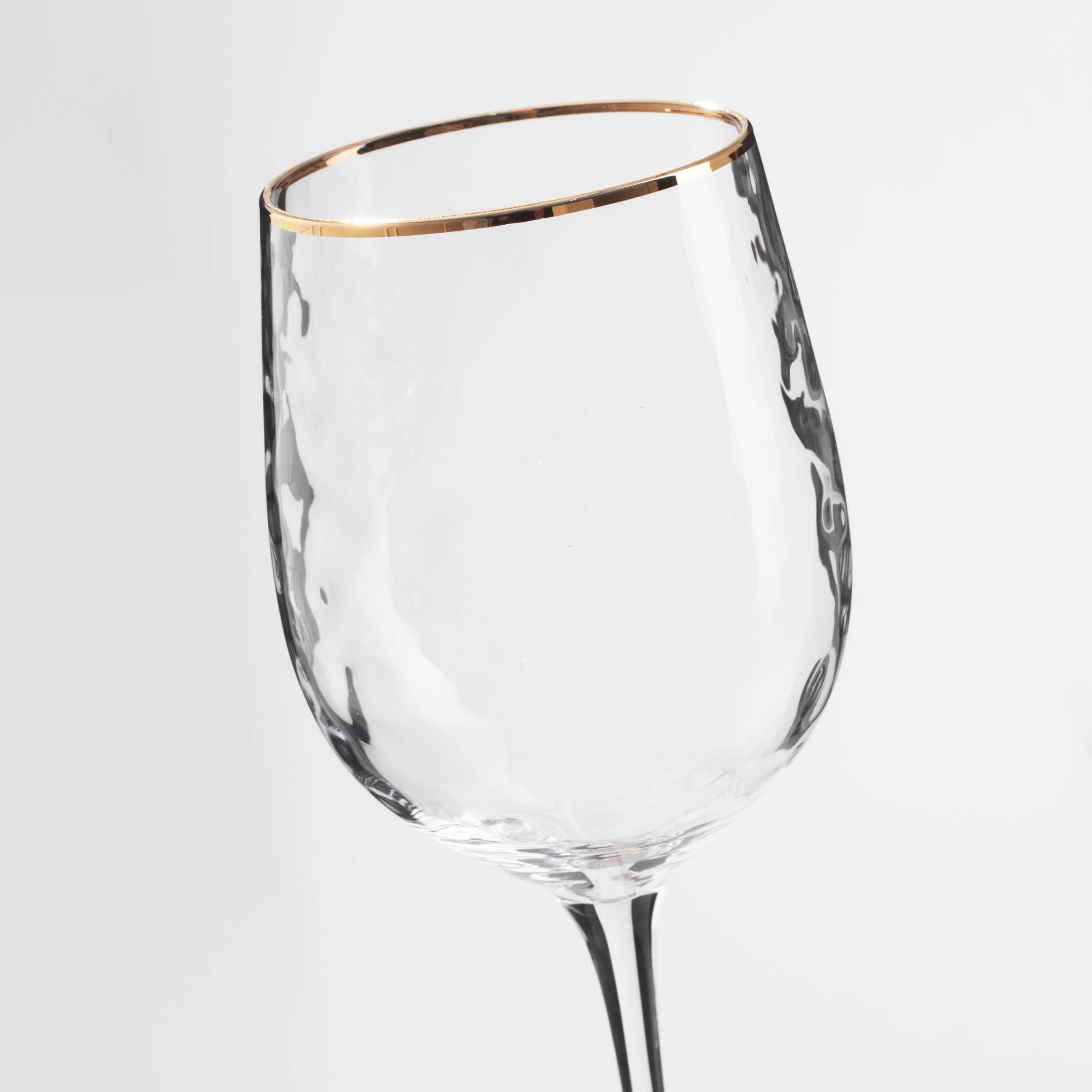 Бокал для вина, 380 мл, 2 шт, стекло, с золотистым кантом, Liomea gold