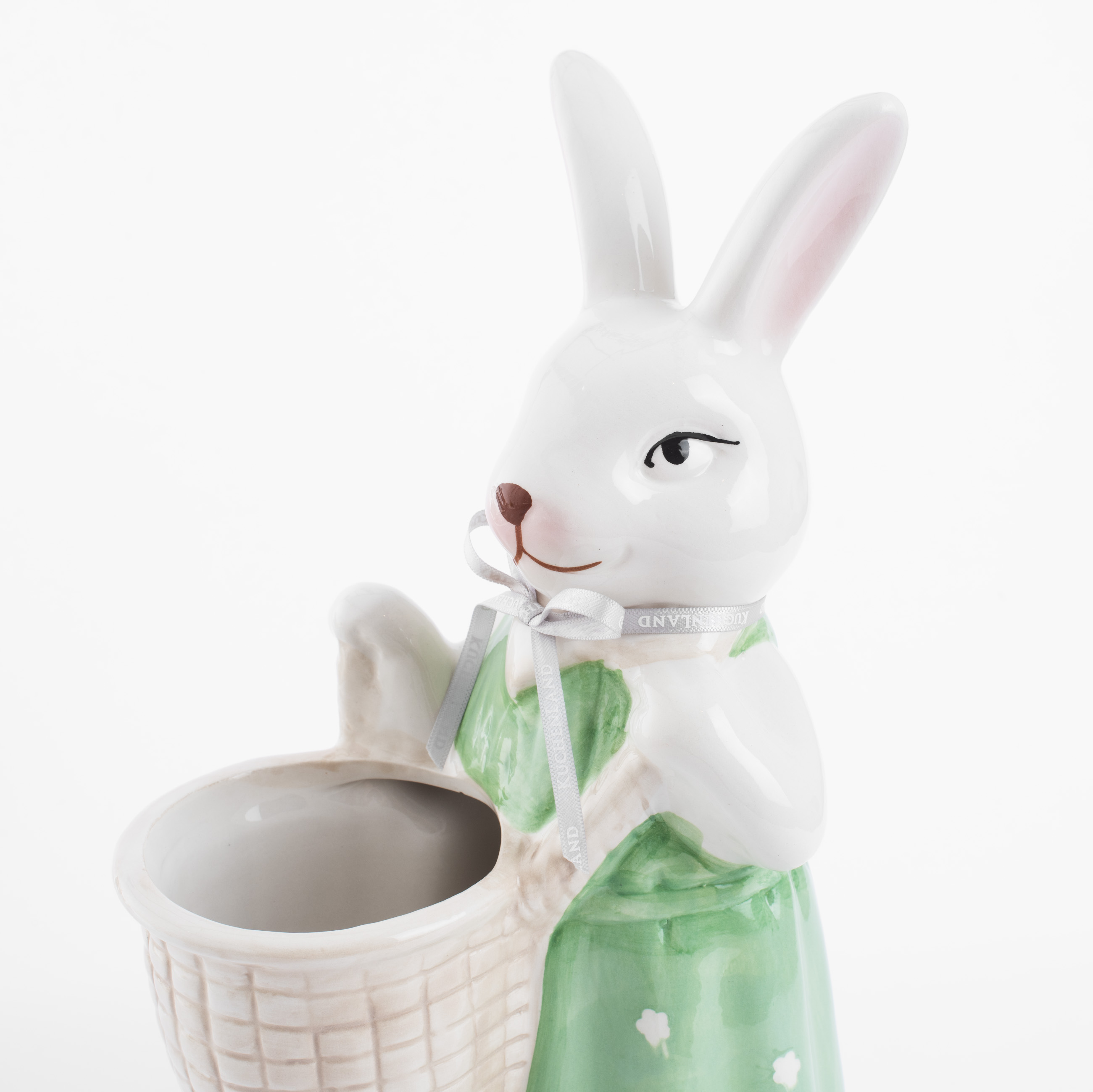 Ваза для цветов, 31 см, декоративная, керамика, Крольчиха с корзиной, Easter blooming изображение № 5