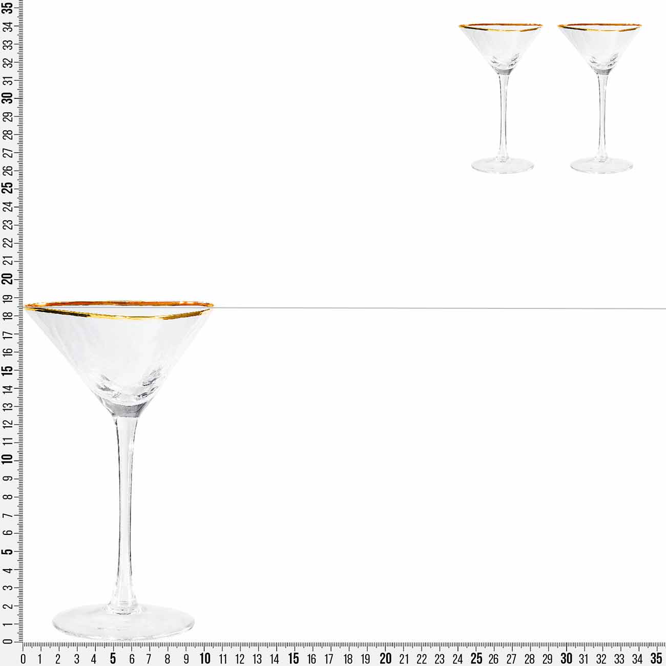 Бокал для мартини, 150 мл, 2 шт, стекло, золотистый кант, Triangle Gold изображение № 2