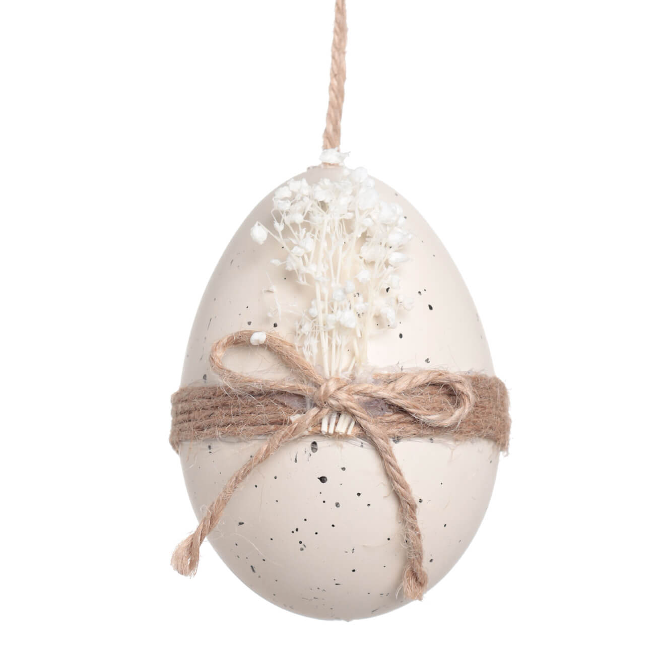 Подвеска, пасхальное яйцо, 9 см, пластик, экрю, Сухоцветы, Natural Easter изображение № 1