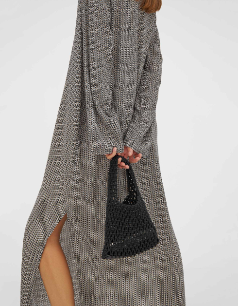 Платье женское, миди, р. M, с длинным рукавом, вискоза, бежевое, Геометрический узор, Emri