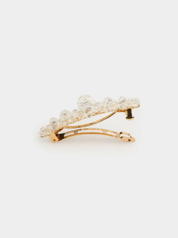 Заколка для волос, металл/стекло, Jewelry crystal, image-2