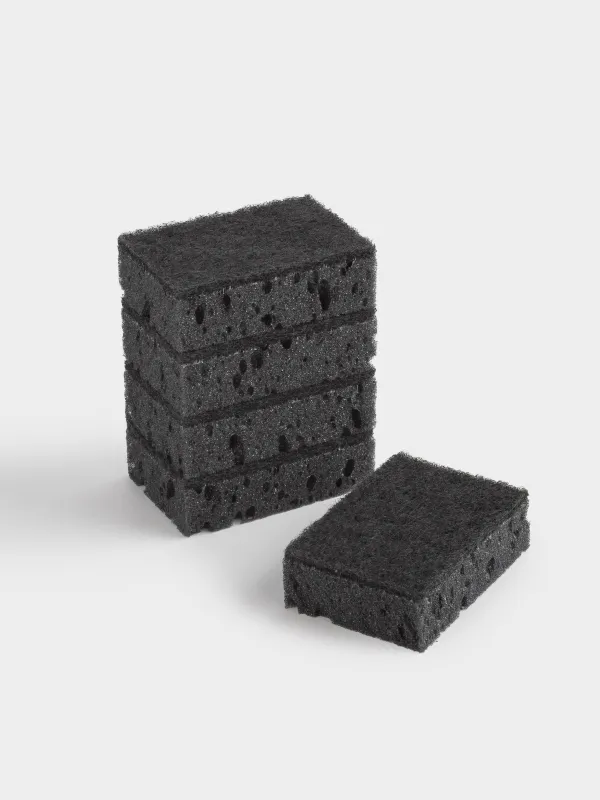 Губка для мытья посуды, 5 шт, Black clean, image-0