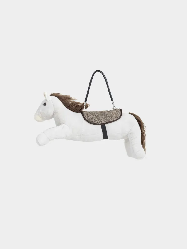 Игрушка, 60х30 см, мягкая, с ручкой, плюш, бежевая, Лошадь, Horse cute, image-0