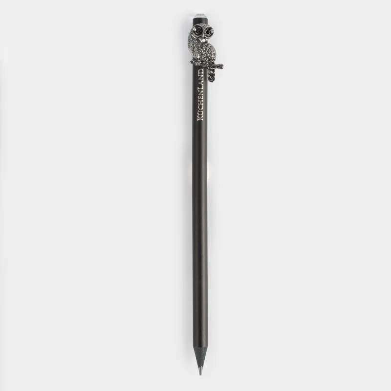 Карандаш, 18 см, чернографитный, с фигуркой, черный, Сова, Draw figure