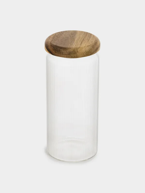 Банка для сыпучих продуктов, 1 л, Ribby wood, image-1